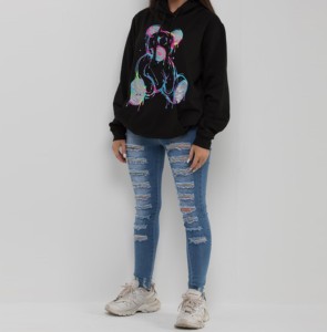 Sweat-shirts à capuche épais en coton et élasthanne de bonne qualité, doublés, style coréen, surdimensionnés, pour femmes, avec logo personnalisé, grande taille, printemps-hiver - Product Image 5