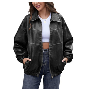 Quilted Custom Leather Jacket Cowhide Durable Design Custom Colors Designs for Men Women <b>Kids</b> Winter Short Length Print Technics - Product Image 3
