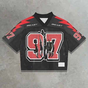 Maillot de football rétro personnalisé pour le sport et le streetwear |   Maillot vintage en maille imprimée respirant à manches courtes pour adultes unisexes - Product Image 4