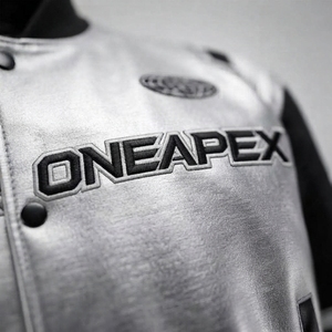 Men's Silver Black <b>Racing</b> <b>Jacket</b> Motorsport Letterman Bomber <b>Jacket</b> Embroidered Streetwear Wholesale Apparel - Product Image 2
