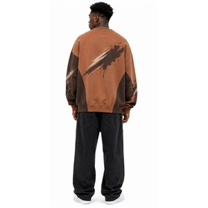 Factory OEM 330G Heavyweight Cotton Blend Oversized <b>Hoodies</b> Custom Embroidery Logo Men Streetwear Pullover Sweatshirts - Product Image 3