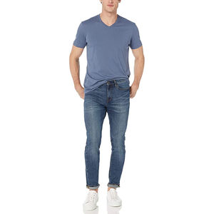 Camiseta de Cuello en V para Hombre, Nuevo Diseño, Personalizada, de Buena Calidad, Algodón, Corte Holgado - Product Image 3