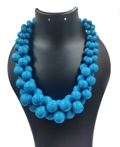 2026 Best Multilayer Beaded <b>Necklaces</b> Purple Blue Red Green Ball Shape Unique Design Jewelry Unisex Fashion <b>Statement</b> <b>Necklace</b> - Product Image 2