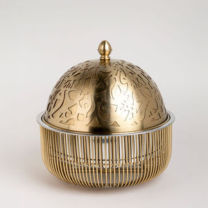 Luxury Mirror Silver Buffet Chafing Dish With Arabic Calligraphy Cutwork <b>Lid</b> And Low Profile Design - Product Image 5