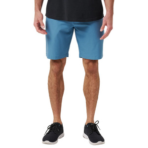 Wholesale Men's Custom Solid Blue Canvas Mid Waist Elastic Breathable Casual <b>Shorts</b> with Pockets Polyester/Cotton <b>Spark</b> Clothing - Product Image 2