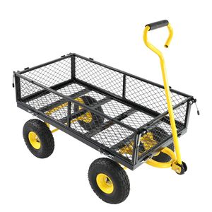 Yellow & Black Wagon Cart Garden Cart Trucks for Hand Carts & Trolleys for Easy Firewood <b>Transport</b> - Product Image 5