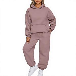 Conjunto Deportivo Urbano de Lujo para Mujer, Corte Holgado, Felpa Gruesa de Algodón, Conjunto Combinado, Sudadera con Capucha Estilo Urbano - Product Image 1