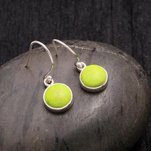 Handmade Round Shape Drop Christian Fashion Gift Women 925 <b>Sterling</b> <b>Silver</b> Natural Green Turquoise Bohemian Dangle <b>Earrings</b> - Product Image 1