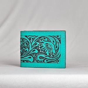 Cartera de Cuero Genuino Hecha a Mano con Grabado Serpentina, Estilo Vintage, Cierre Plegable, Cartera Corta para Uso Diario Masculino - Product Image 1
