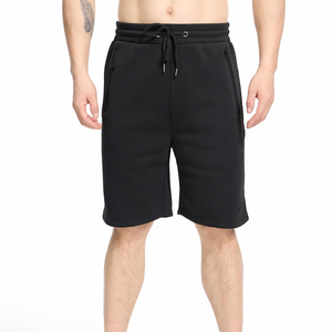 Shorts d'été décontractés pour hommes, 100 % coton molletonné, respirants, taille élastique, motif uni, haute qualité, pour usage quotidien - Product Image 3