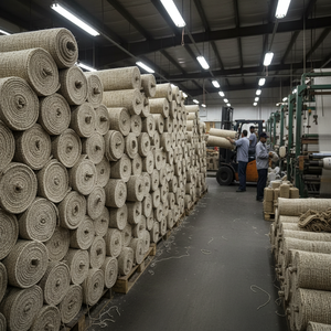 พรมผสมปอกระเจาธรรมชาติ พรมปอกระเจาทอมือสำหรับห้องนั่งเล่น ห้องนอน และห้องรับประทานอาหาร ตกแต่งบ้าน - Product Image 6