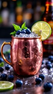Copper <b>serving</b> mug <b>set</b> sapphire shoreline <b>beverage</b> cups handmade premium cocktail drink mugs durable finish - Product Image 5