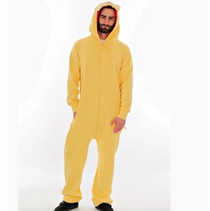 Nightwear Sleeping Yellow Color Pullover Hoodie Zipper <b>Onesie</b> Cozy loungewear Blank Plain Loungewear <b>Onesie</b> Wholesale Breathable - Product Image 1