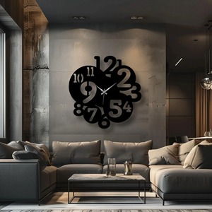Reloj de pared extragrande con números negros y gruesos, ideal para sala de estar y oficina, aporta una visibilidad clara y un decoración moderna para la pared, procedente de la India. - Product Image 5
