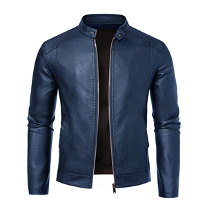 Wholesale Mens Leather Fashion <b>Jacket</b> Real Cowhide Biker Style Zipper Coat Durable Outerwear For Outdoor Wear Mens Clothing - Product Image 1