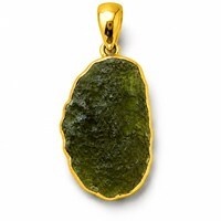 Colgante de Moldavita, Piedra de Meteorito Auténtica, Oro Crudo Vintage, Calidad AAA, Mejor Precio, Gema Natural al por Mayor, Unisex - Product Image 2