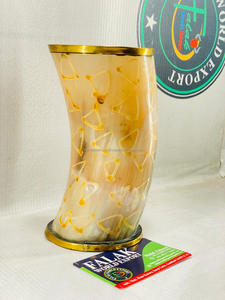 Fait à la main en corne de buffle polie et en verre viking chope de bière blanche et chamois avec dessus en corne polie par Falak World Export - Product Image 4