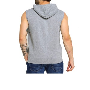 Hoodies de sport personnalisés avec logo imprimé, 100% coton, sans manches, veste de sport pour hommes, sweat-shirt sans manches - Product Image 3