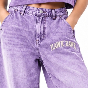 Women's Wide Leg Baggy <b>Jeans</b> Streetwear Denim Pants Casual Streetwear <b>Embroidered</b> Letter Pattern Custom Design Baggy <b>Jeans</b> - Product Image 4