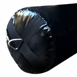 Sac de frappe réglable en cuir noir robuste pour exercices de gym, remplissable de sable, pour entraînement de boxe - Product Image 2