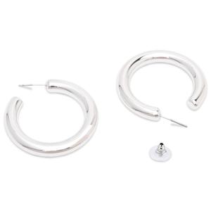 18K Gold Plated <b>Silver</b> <b>Stud</b> Earrings Classic Half Hoop Design (E3301S) - Product Image 4