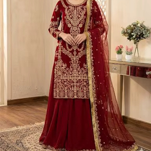 Elegante Salwar Kameez Pakistaní para Mujer, Tela Georgette, Bordado con Lentejuelas, Conjunto de Lujo para Fiesta o Graduación, Zaha Timeless Grace - Product Image 1