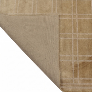 Tapis en laine beige taupe à carreaux écologique antidérapant, motif géométrique linéaire minimaliste pour salon, chambre et hôtel - Product Image 6