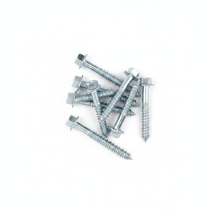 PDC Model 4 High Strength Class 4 Carbon Steel (C1022/1018) Metric/Inch Zinc Plated External Hex Head Coarse Wood Thread <b>Screw</b> - Product Image 3