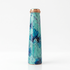 Botella de Agua Potable Moderna Ecológica Impresa, 100% Cobre Puro, 950 ml, a Prueba de Fugas, Calidad de Exportación, Hecha en India Ayurvédica - Product Image 1