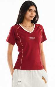 Camiseta Deportiva Casual de Punto para Mujer, con Capucha Roja, Manga Larga, Forro Polar Transpirable para Invierno, con Rayas Laterales - Product Image 2