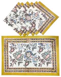Manteles Individuales de Algodón con Estampado Floral, Manteles Individuales de Algodón Lavables a Máquina, Juego de 6 Manteles Individuales para Mesa de Comedor, Textiles para el Hogar - Product Image 3
