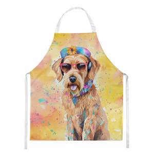 Airedale Terrier Hippie Dawg Unisex Adult <b>Apron</b> Multicolor Large Kitchen Server for <b>Cooking</b> Baking Crafts for <b>Men</b> Women - Product Image 1