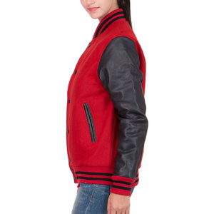 Custom Winter Luxury Women's Cropped College Jacket Chenille Embroidery Letterman Wool Varsity Stylish Breathable <b>Quilted</b> Cotton - Product Image 4