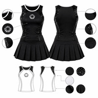 Uniforme de pom-pom girl personnalisé noir à sequins pour femmes et enfants, tenue de performance sans manches avec jupe plissée et bordure blanche pour la compétition