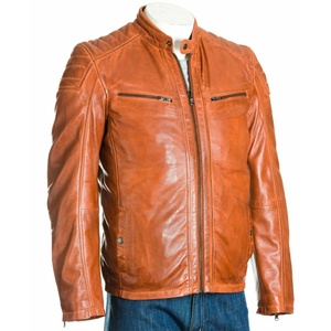 Veste de moto en cuir de vachette véritable de qualité supérieure pour homme, veste en cuir noir vintage, veste de motard slim fit pour homme - Product Image 1