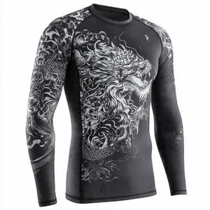 Conjunto Deportivo de Compresión Sublimado 100% Poliéster, Camiseta Ajustada Estampada, Pantalones Cortos de Yoga, Camiseta Deportiva de Manga Corta - Product Image 5