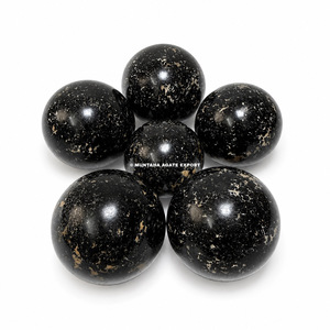 Esfera de Cristal de Turmalina Negra de Alta Calidad, Hecha a Mano por Muntaha, para Sanación y Feng Shui, Escultura Artística Coleccionable, Envío a Todo el Mundo - Product Image 1