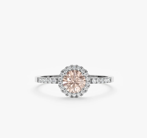 Bague de fiançailles de luxe vintage plaquée or avec halo de diamants de laboratoire haute pureté pour femme, certifiée IGI, cadeau de mariage et d'anniversaire - Product Image 2