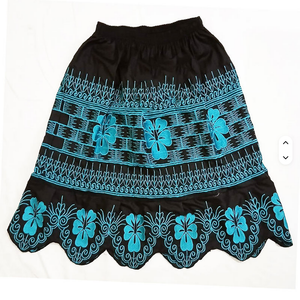 Jupe pour femmes de Pohnpei, Micronésie, personnalisée, de haute qualité, respirante, en coton brodé, style vintage - Product Image 6