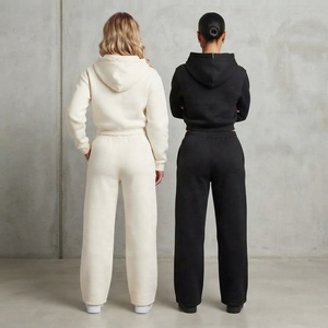 Ensemble de survêtement élégant et ample pour femme avec fermeture éclair, comprenant un sweat à capuche et un pantalon, vêtements de sport et de mode - Product Image 5