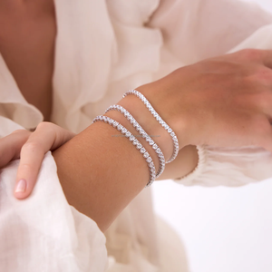 5 Carat Round Cut Lab Grown Diamond Tennis Bracelet 14k White <b>Gold</b> Fine Wrist Jewelry for Women - Product Image 4