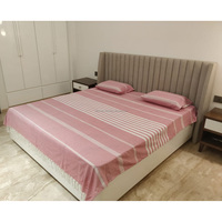 Sábanas de alta calidad, nueva colección, ropa de cama hecha a mano, sábanas a rayas de tamaño King del fabricante indio