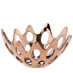 Bol à fruits rond en cuivre finition or pour la maison et les restaurants, taille et finition personnalisées disponibles - Product Image 1
