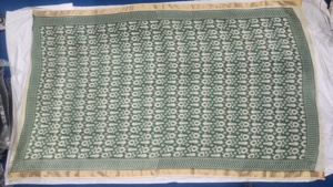 En gros, Paréo Sarong Écharpe en Coton Vert Foncé pour Femme, à Imprimé Tribal Crème Abstrait, Mode Bohème d'Été, Foulard de Cou - Product Image 6