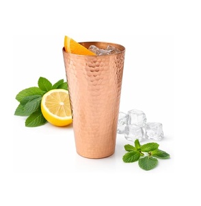 Verre à boire en cuivre de style rustique écologique, fabriqué à la main, durable, pour le bien-être ayurvédique - Product Image 5