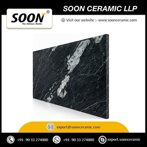 หินอ่อนแคลไซต์สีดำเซรามิกแม่เหล็ก SOON CERAMIC แผ่นใหญ่ขัดเงา ทันสมัย เป็นมิตรกับสิ่งแวดล้อม ใช้สำหรับบันได ผนัง พื้น รัฐราชสถาน - Product Image 3