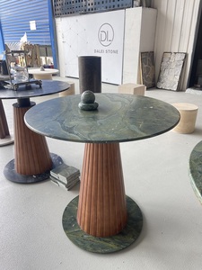 Lujo Brasil <span class=keywords><strong>Vitoria</strong></span> Regia Cuarcita verde Mesa de centro de mármol verde redonda Mesas auxiliares de mármol - Product Image 6