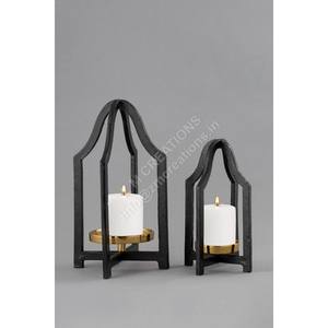 Juego de Portavelas de Metal Dorado, Moderno, Ecológico, de Lujo, para Velas de Té, 2 Piezas Decorativas, Soporte para Velas Negro, Navidad - Product Image 1