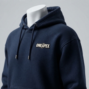 Sweat-shirt à capuche personnalisé bleu marine avec logo brodé, sweat-shirt à capuche pour homme, streetwear décontracté - Product Image 4