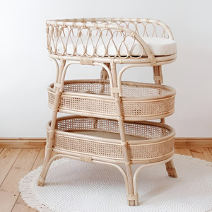 Muebles de guardería de buena calidad, mesa cambiador de mimbre y ratán para bebés, mesas para cambiar pañales en venta - Product Image 3